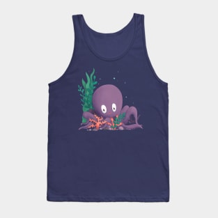 Happy Purple Octopus Tank Top